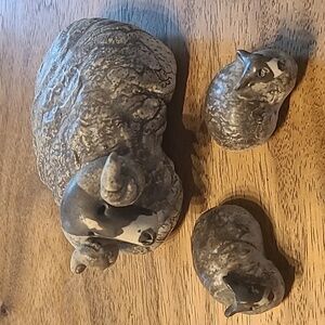 Ceramic ram and babies